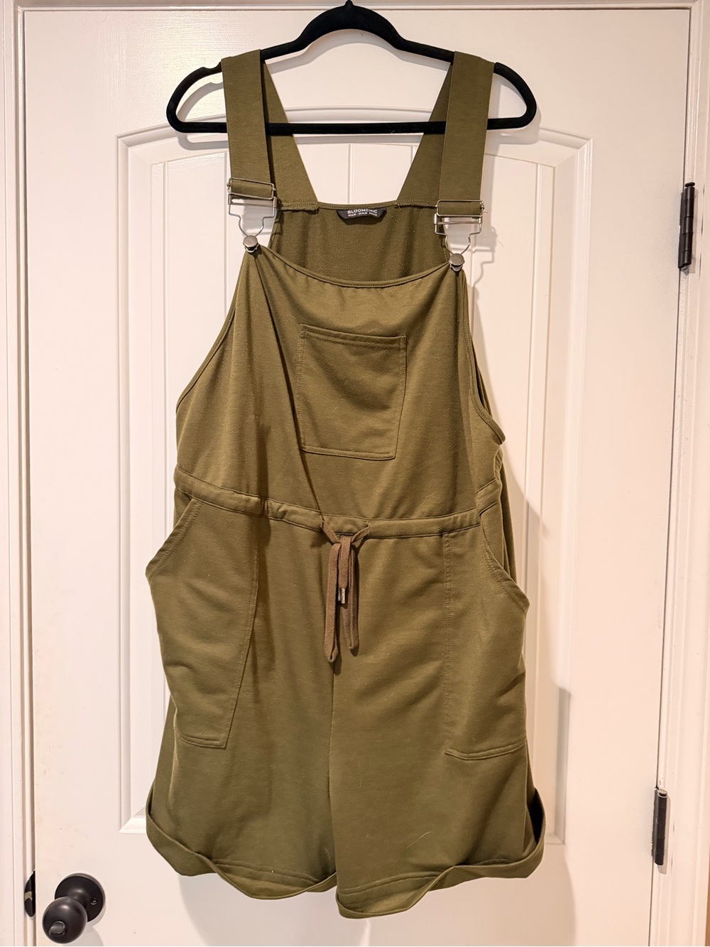 BloomChic Olive Green Utility Short Overalls